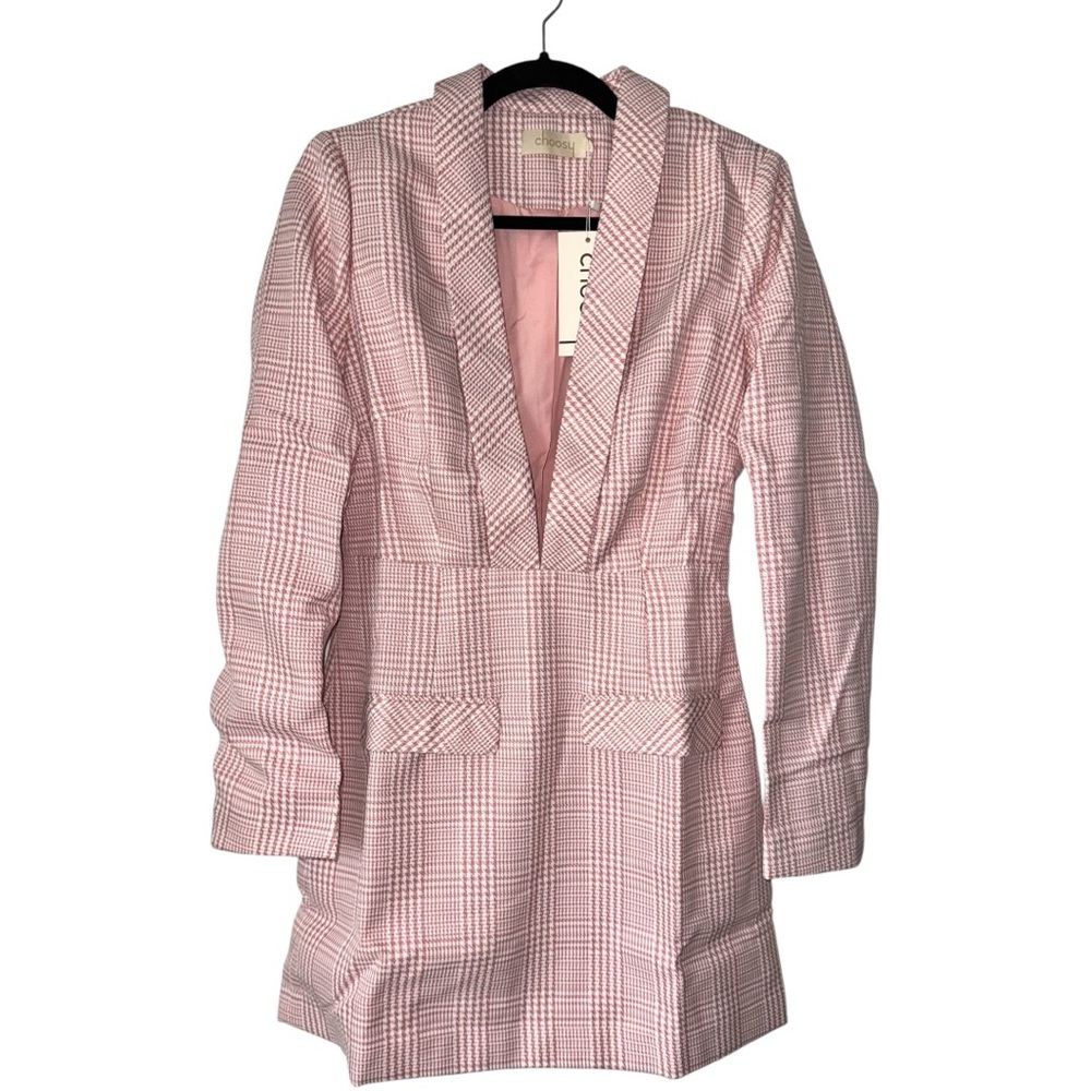 Choosy Pink Plaid Blazer Dress NWT - Picture 5 of 6